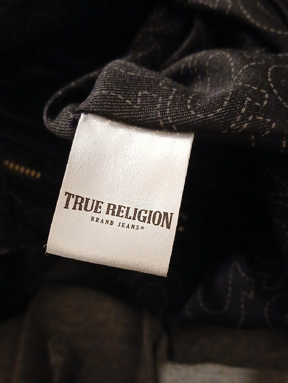 True Religion Women's Black Vegan Leather Logo Buckle Y2K Hobo Bag